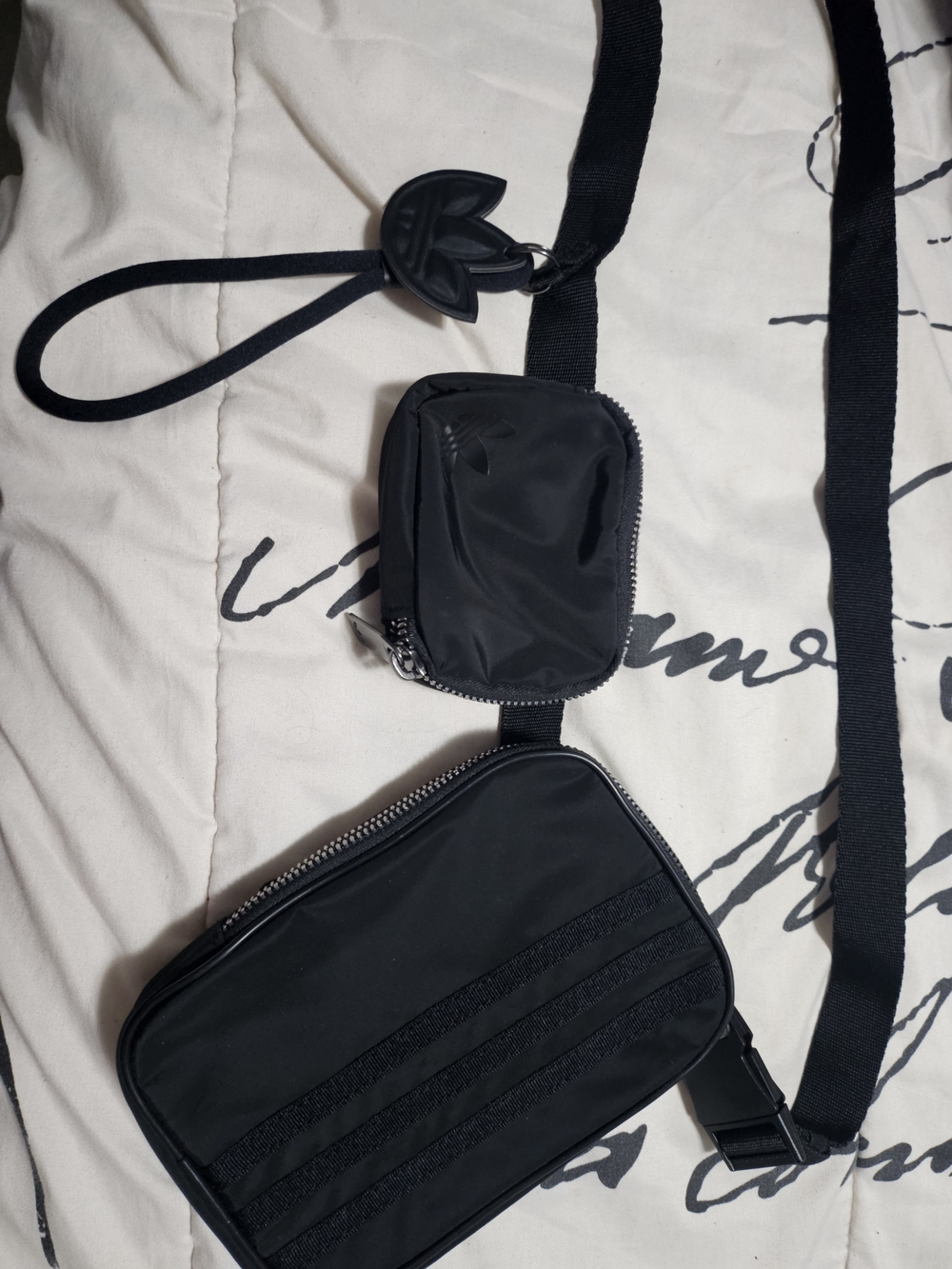 Men's Black Crossbody Sling Bag with small Pouch